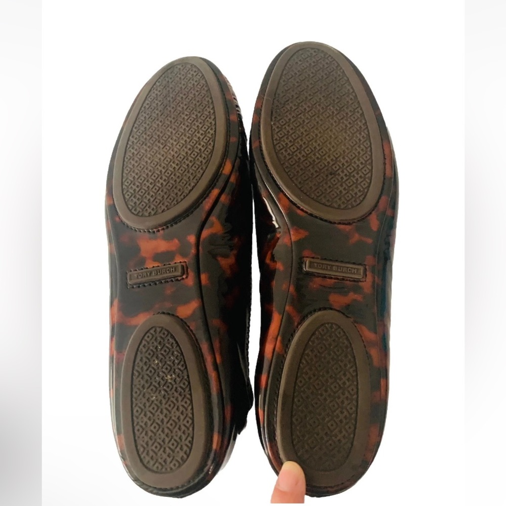 Tory Burch Patent Leather Tortoise Ballet Flats Women Size 8 Brown - Picture 9 of 10